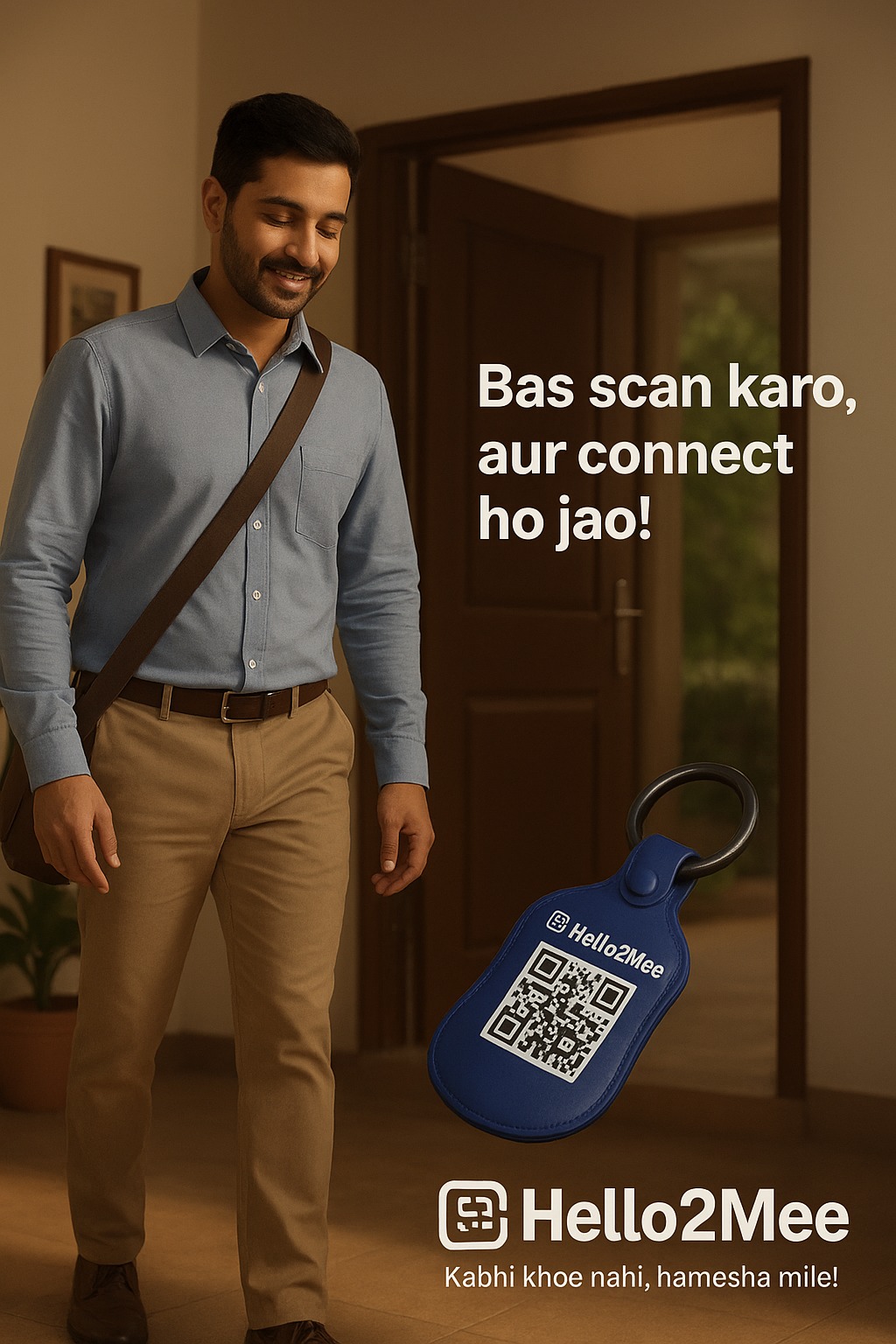 Hello2Me Smart QR Keyring